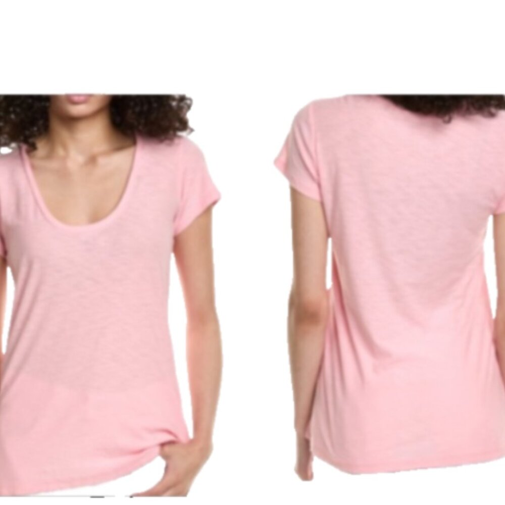 James Perse Solid T-Shirt-Peony European Sz,2, 3